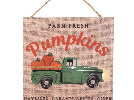 10  Square Wooden Sign: Farm Fresh Pumpkins Online Hot Sale