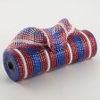 10  Poly Deco Mesh: Metallic Patriotic Stripe Supply