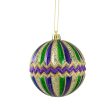 100MM Antique Stripe Chevron Ball: Mardi Gras For Cheap