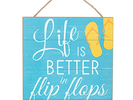 10  Square Wooden Sign: Life In Flip Flops Online