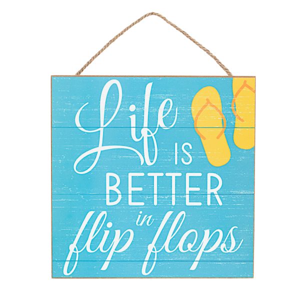 10  Square Wooden Sign: Life In Flip Flops Online