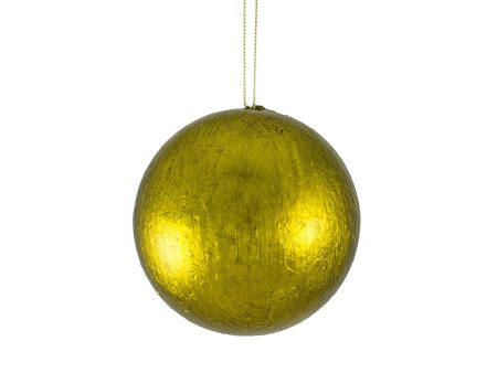 100MM Metallic Ball Ornament: Moss Green Brushed Sale