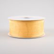 1.5  Sheer Wired Ribbon: Gold (25 Yards) For Cheap