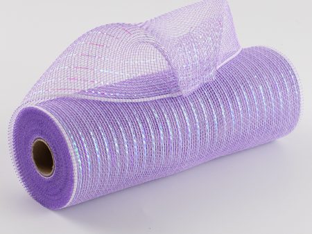 10  Iridescent Foil Mesh: Pastel Lavender & White Online