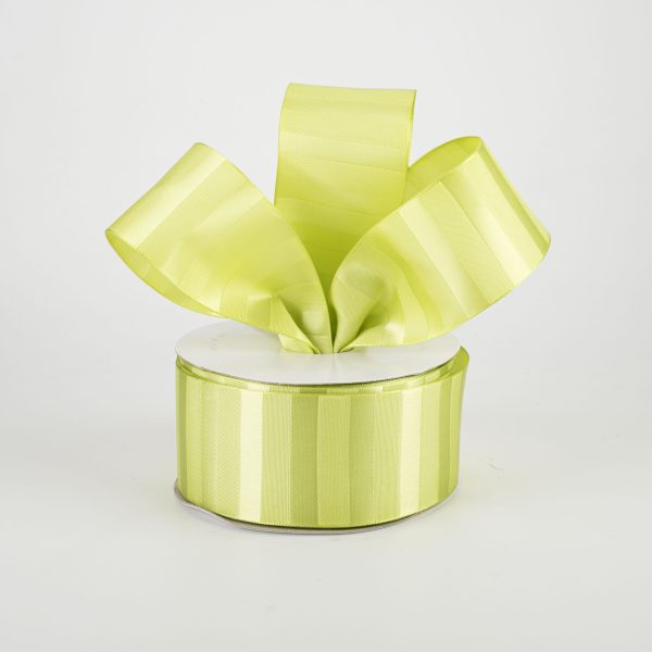 1.5  Satin Stripe Ribbon: Apple Green (10 Yards) Sale