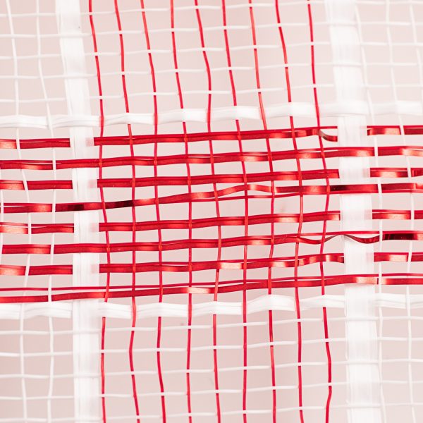 10  Metallic Check Mesh: Red & White (10 Yards) Fashion