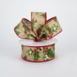 1.5  Mistletoe and Holly on Canvas Ribbon (10 Yards) Online