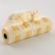 10  Burlap Deco Mesh: Cotton & Metallic Gold Ombré Cheap