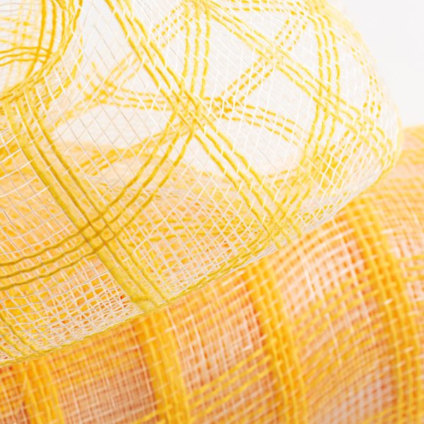 10  Poly Jute Deco Mesh: Yellow & Clear Check For Sale