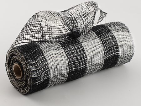 10  Fabric Mesh: Black & White Plaid Fashion