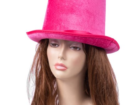 Velvet Top Hat: Fuchsia Cheap