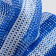 10  Poly Deco Mesh: Horizontal Stripe Wide Foil Blue & White on Sale