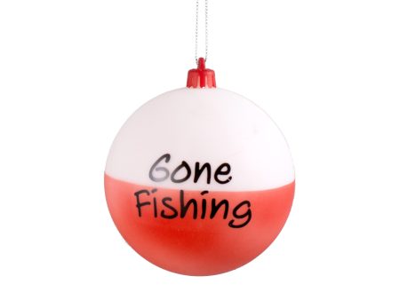 100MM Bobber Ball Ornament: Red & White Hot on Sale