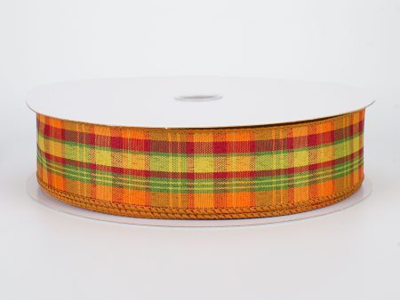 1.5  Fall Value Plaid Ribbon (50 Yards) Supply