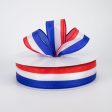 1.5  Satin Red, White & Blue Stripe Ribbon (50 Yards) on Sale