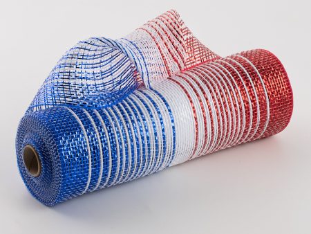 10  Poly Deco Mesh: Metallic Patriotic Ombré Fashion