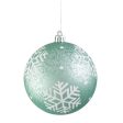 100MM Antique Look Snowflake Ball: Ice Blue Hot on Sale