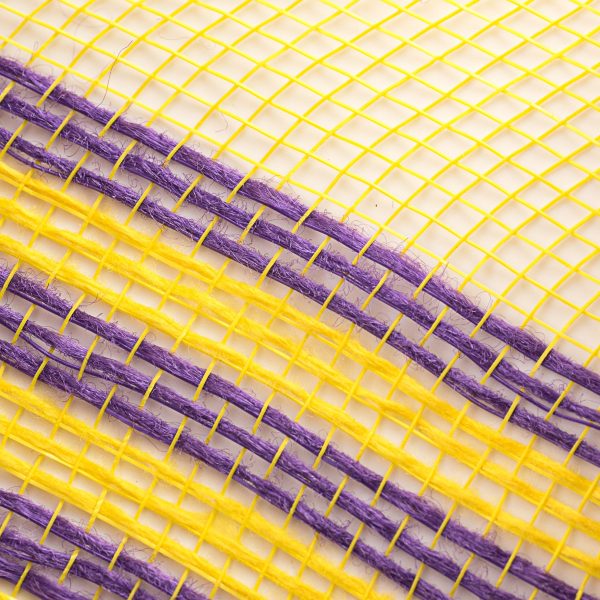 10  Border Stripe Mesh: Yellow & Purple Online now