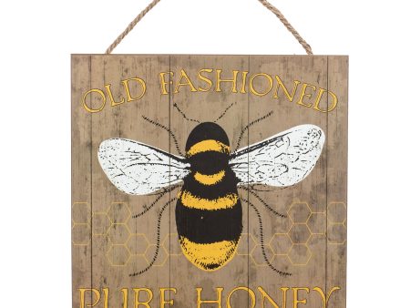 10  Square Wooden Sign: Old Fashioned Honey For Discount