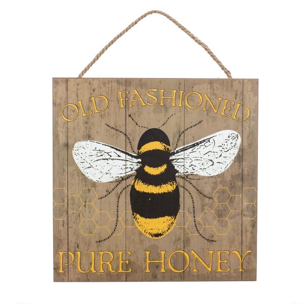 10  Square Wooden Sign: Old Fashioned Honey For Discount