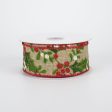 1.5  Mistletoe and Holly on Canvas Ribbon (10 Yards) Online