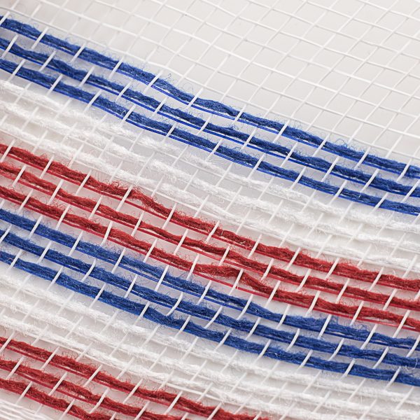 10  Border Stripe Mesh: White, Red, Blue Hot on Sale