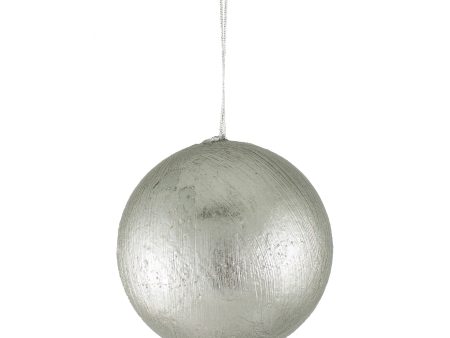 100MM Metallic Ball Ornament: Silver Brushed Online