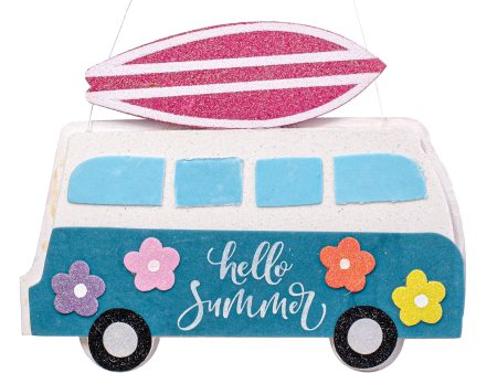 10  Glitter Surf Board On Groovy Van Ornament on Sale