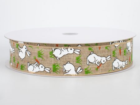 1.5  Bunny & Carrots Ribbon: Natural (50 Yards) Fashion