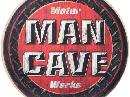 10  Round Wooden Sign: Motor Man Cave Cheap