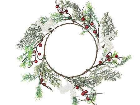 12  Cedar Berry Reindeer Wreath Fashion