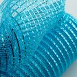 10  Poly Deco Mesh: Wide Foil Metallic Turquoise Online Sale