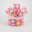 1.5  Flower Easter Eggs Ribbon: Hot Pink (10 Yards) Online Hot Sale