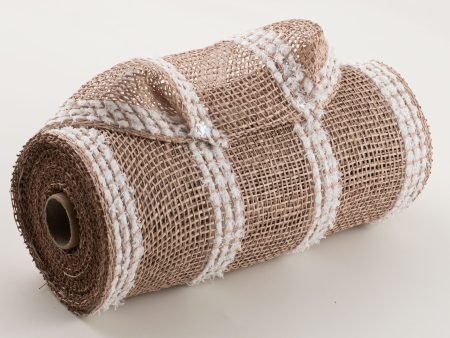 10  Poly Burlap Mesh: Natural Brown with Snowdrift Fashion