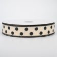 1.5  Polka Dots Ribbon: Natural & Black (50 Yards) For Discount