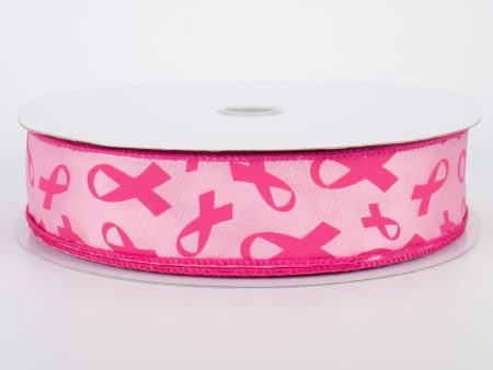 1.5  Pink Support Ribbons On Satin Ribbon (50 Yards) Cheap