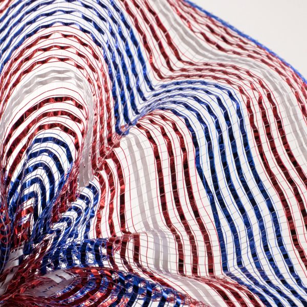 10  Poly Deco Mesh: Metallic Patriotic Stripe Supply