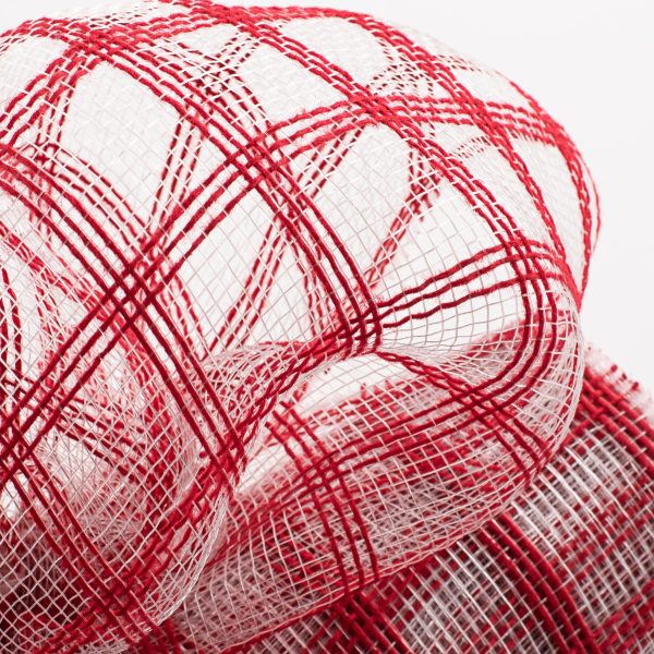 10  Poly Jute Deco Mesh: Red & Clear Check on Sale