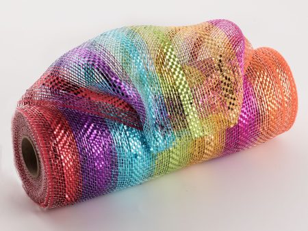 10  Metallic Stripe Mesh: Rainbow (10 Yards) Supply