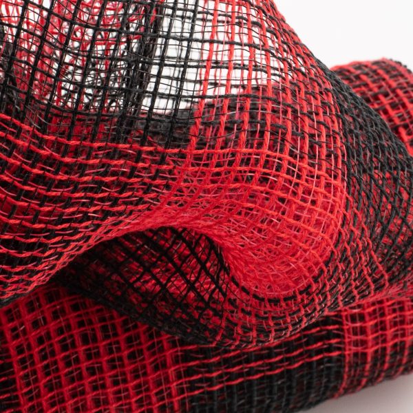 10  Fabric Mesh: Black & Red Plaid For Cheap