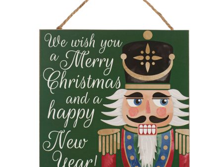 10  Square Wooden Sign: Merry Christmas Nutcracker Online now