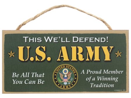 10  Wooden Sign: US Army Discount