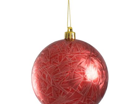 100MM Feather Smooth Ball Ornament: Red Online Hot Sale