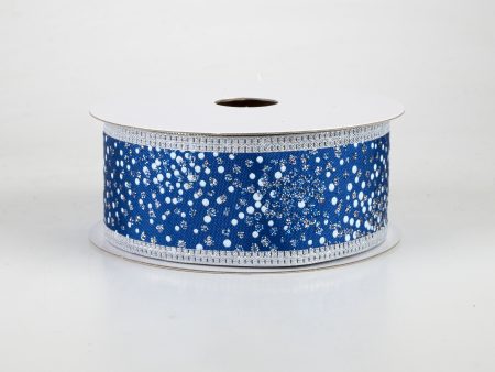 1.5  Glitter Pin Dots Ribbon: Royal Blue (10 Yards) Supply