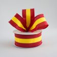 1.5  Satin Team Stripe Ribbon: Red & Gold (10 Yards) Supply