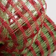 10  Poly Burlap Check Mesh: Lime Green & Red Online Sale