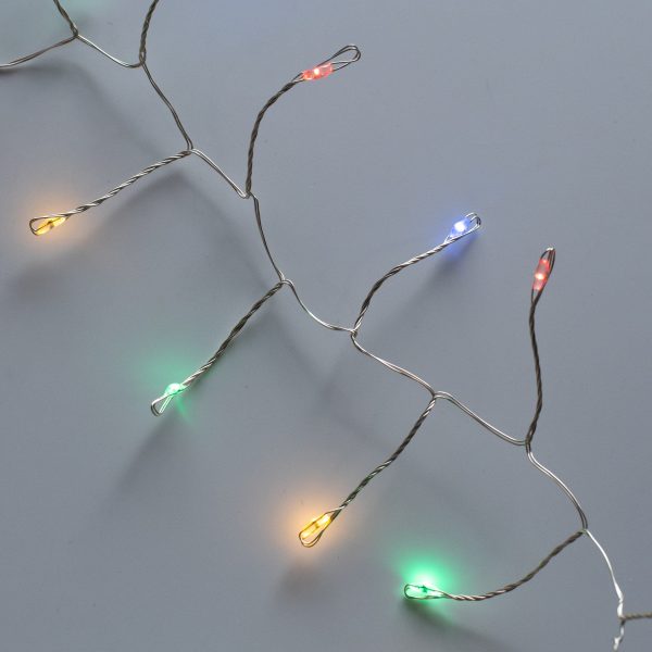 100 LED Battery Lights On Wire: Mixed Colors Sale