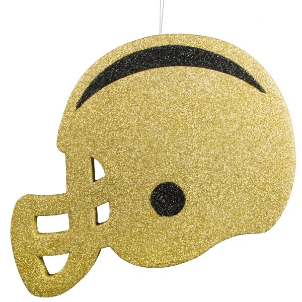 12  Glitter Football Helmet: Gold & Black For Discount