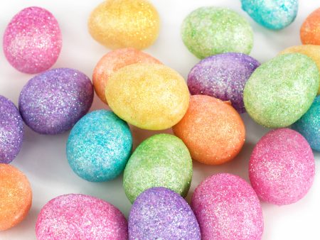 1.75  Glittered Eggs: Pastels (24) For Sale