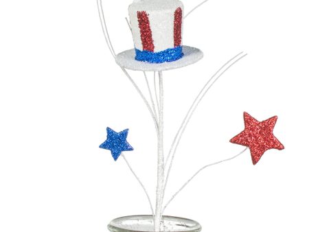 12  Glitter Top Hat Star Pick: Red, White, Blue Fashion